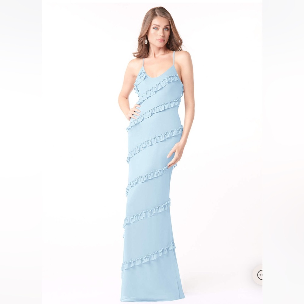 Azazie Harlow A4 Sky Blue NWT